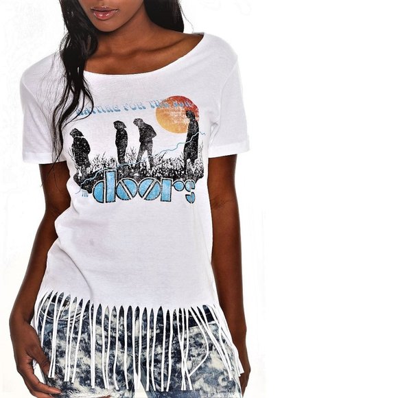 The Doors Waiting for the Sun Logo Fringe psychedelic rock Official Tee L NWT - Picture 1 of 3